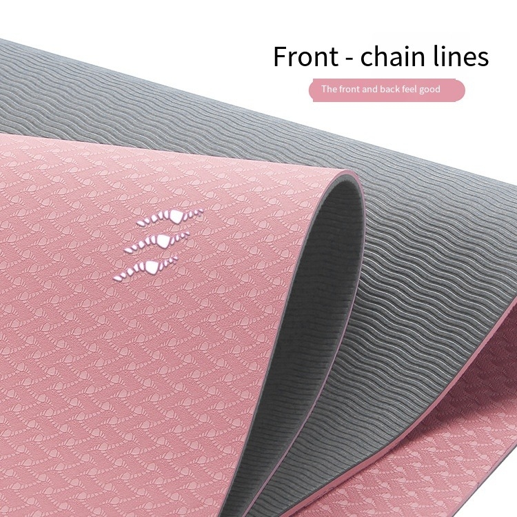 Custom Logo TPE Yoga and Pilates Mat by Urich Model EG0146 Pink Color 173cm Length