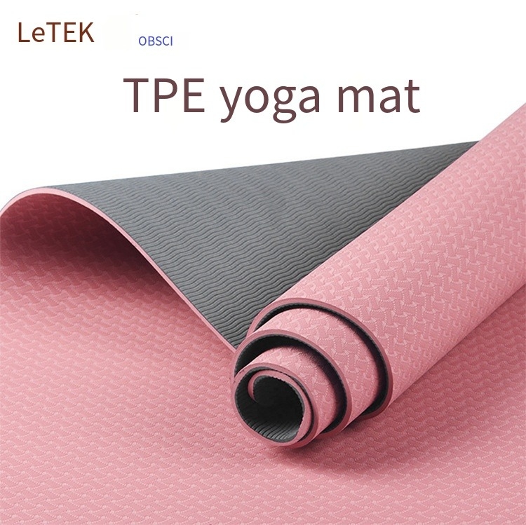 Custom Logo TPE Yoga and Pilates Mat by Urich Model EG0146 Pink Color 173cm Length