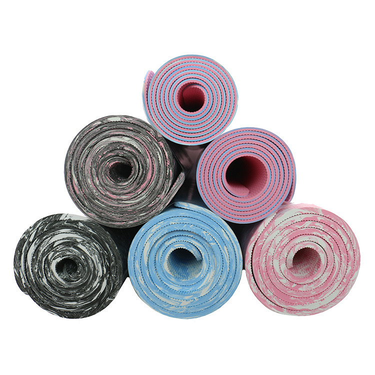 Custom Logo TPE Yoga and Pilates Mat by Urich Model EG0146 Pink Color 173cm Length