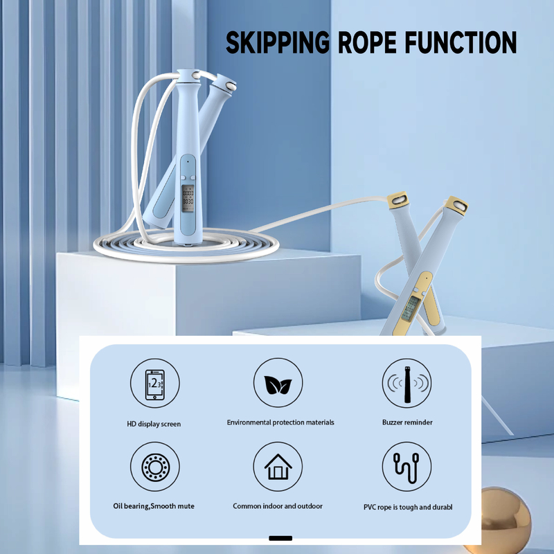 Electronic Counting Jump Rope Adjustable Long Rope Beginner Girls Fat Reduction Cordless Ball