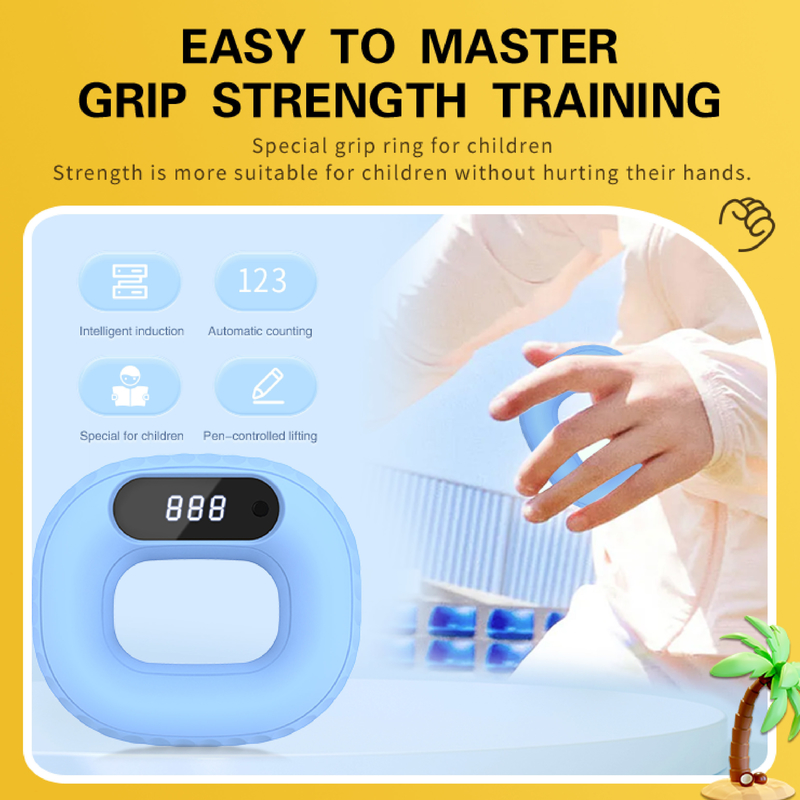 Multi-Functional Fitness Grip Training Finger Strength Grip Wrist Strength Electronic Counting Ring Rechargeable